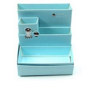 DIY Mini Desk Box Makeup Cosmetics Accessories 1 Piece Blue